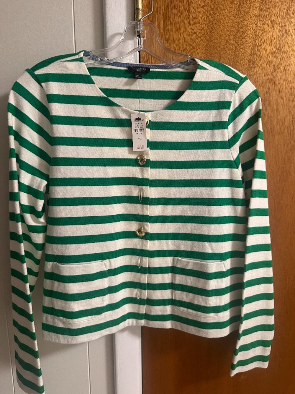 NWT Green White Talbots Knit Blazer - Petite Small